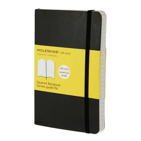 Блокнот Moleskine Classic Soft Squared Pocket, 96 листов, в клетку, черный