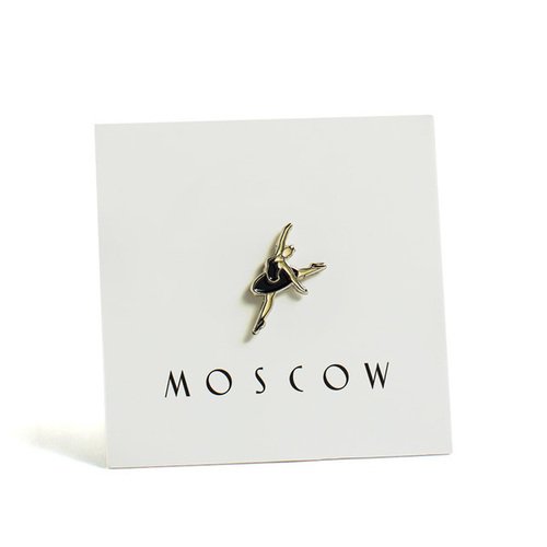 значок балерина в белом Значок металлический Heart Of Moscow Балерина в черном
