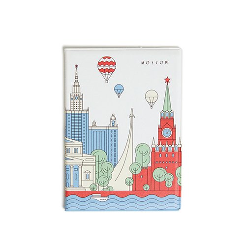 Обложка для паспорта "Туристическая Москва", 8,5 х 12,5 см