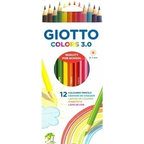 Карандаши цветные Giotto colors, 12 цветов giotto цветные карандаши mega 12 цветов 225600
