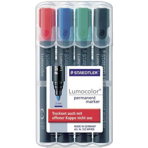 Набор перманентных маркеров Lumocolor, 2 мм, 4 цвета