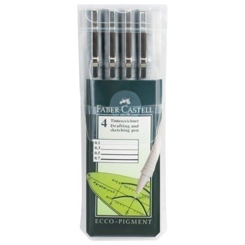 Набор ручек капиллярных Faber Castell Ecco Pigment 4 шт 2000₽