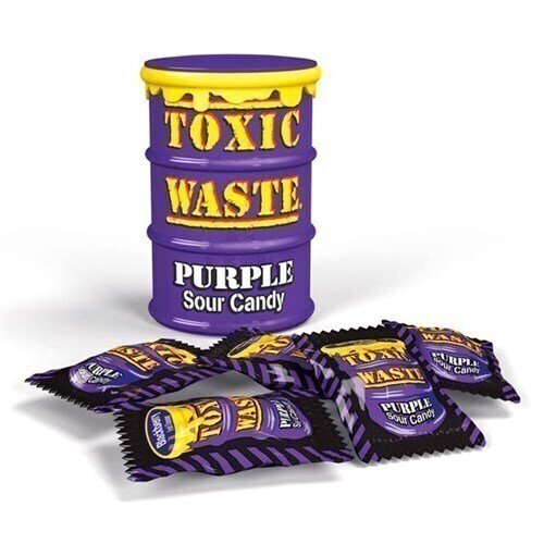 Леденцы Purple Sour Candy, 42 г леденцы caramila lollipops toxic candy ассорти экстремально кислые