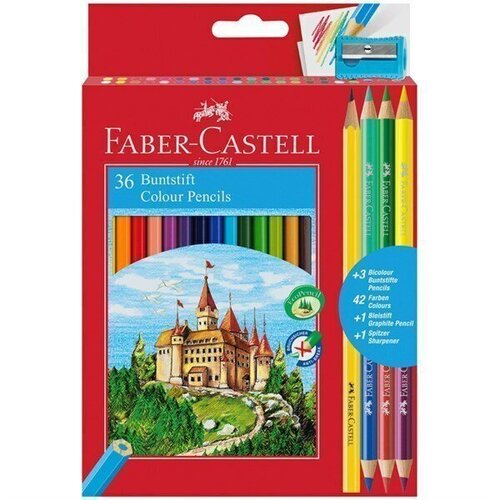 Карандаши цветные Замок, 36 цветов, с точилкой