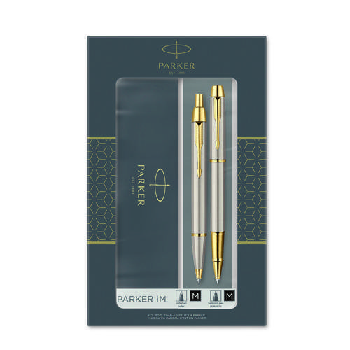 Подарочный набор Parker IM brushed metal GT IM Brushed Metal GT черные чернила 13300₽