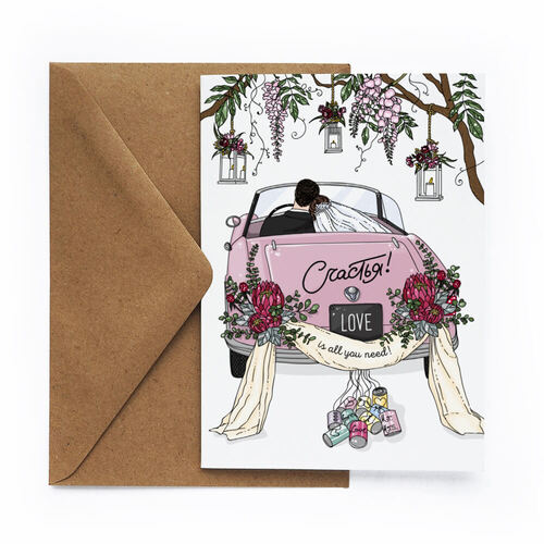 Открытка «Свадьба. Машина» открытка свадьба машина