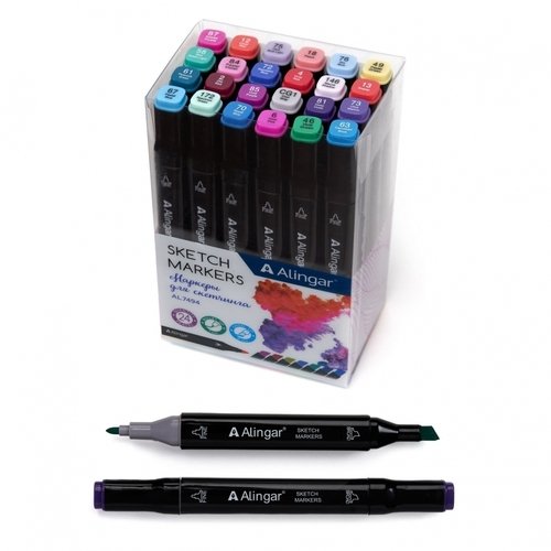 Набор маркеров для скетчинга Alingar AL7494, 24 цвета
