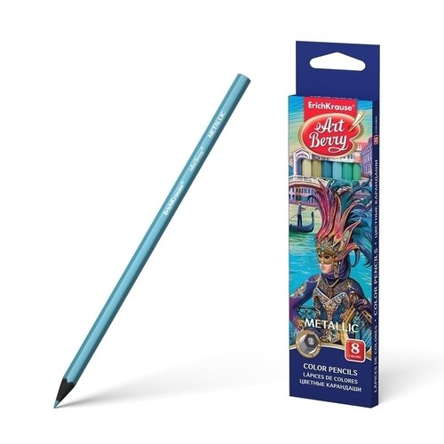 Цветные карандаши шестигранные ArtBerry Metallic 8 цветов 110₽