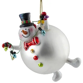 Украшение ErichKrause Decor Снеговик кругленький, 11 см, стекло