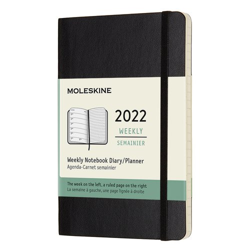 Еженедельник Moleskine Classic Soft Pocket, 144 страниц, мягкая обложка, черный, 9 х 14 см