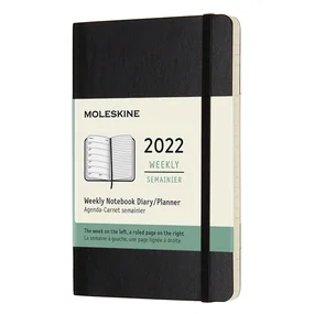 Еженедельник Moleskine Classic Soft Pocket, 144 страниц, мягкая обложка, черный, 9 х 14 см