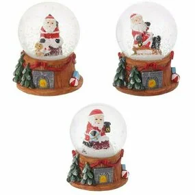 Фигурка декоративная в стеклянном шаре Дед Мороз, 4,5 см, в ассортименте