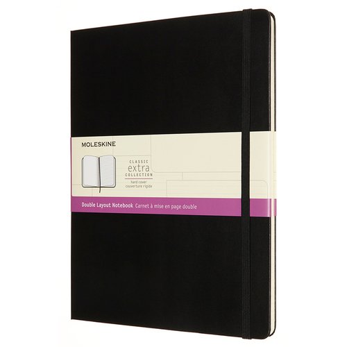 Блокнот Moleskine Classic Double XLarge, 190 х 250 мм, 192 страниц, линейка,/нелинованный, твердая обложка, черный записная книжка пчелка 28908