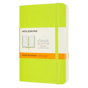 Блокнот Moleskine Classic Soft Pocket, 90 х 140 мм, 192 страниц, линейка, мягкая обложка, лайм