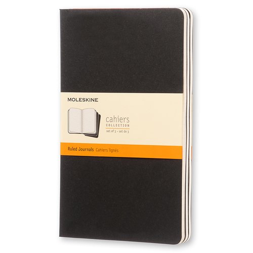 Блокнот Moleskine Cahier Journal Large, 130 х 210 мм, обложка картон, 80 страниц, линейка, черный маленький рюкзак moleskine classic черного цвета moleskine черный
