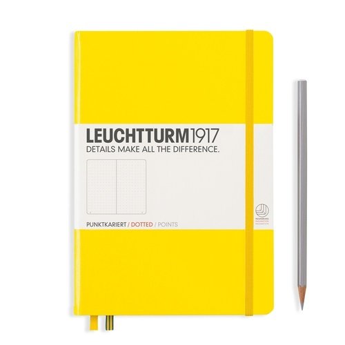 Записная книжка Leuchtturm A5, в точку, лимонная, 251 страниц, твердая обложка