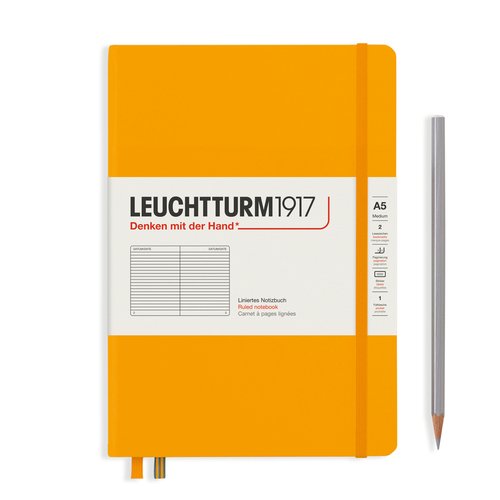 Записная книжка Leuchtturm Rising Colours А5, в линейку, теплый желтый, 251 страниц, твердая обложка блокнот единорог комплект блокнотов