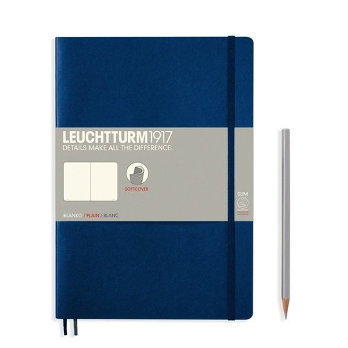 Записная книжка Leuchtturm Composition В5, нелинованная, темно-синий, 123 страниц, мягкая обложка