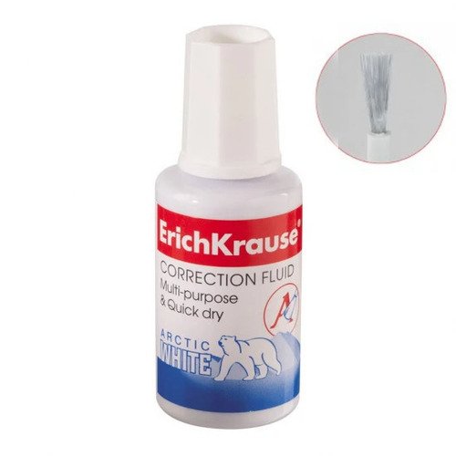 Корректирующая жидкость с кисточкой ErichKrause Arctic white 20 г 140₽