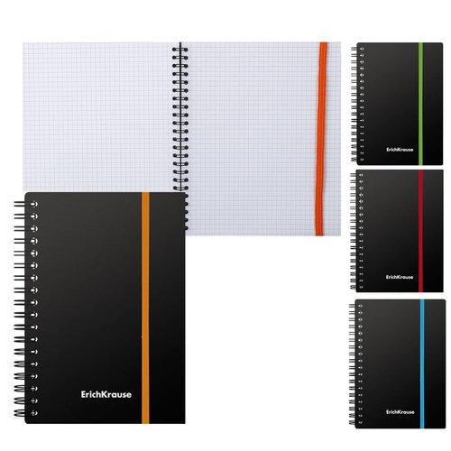 

Тетрадь общая с пластиковой обложкой на спирали ErichKrause Accent, А5+, 80 листов, в клетку, вменте