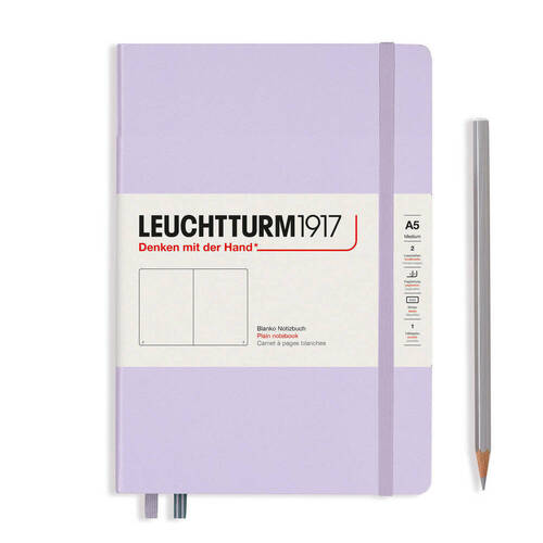 Записная книжка Leuchtturm, нелинованный, 251 страница, сиреневый, твёрдая обложка, А5
