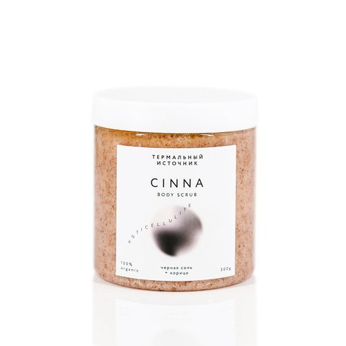 Скраб антицеллюлитный для тела Термальный источник черная соль корица 300 г 675₽