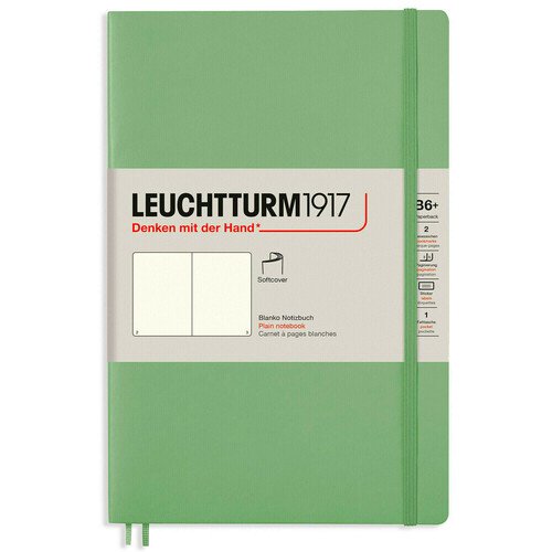 Записная книжка Leuchtturm Paperback, В6+, нелинованная, пастельный зеленый, 123 страницы, мягкая обложка