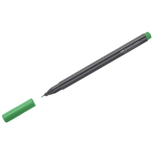 Ручка капиллярная Faber Castell Grip Finepen, изумрудно-зеленая, 0,4 мм, трехгранная