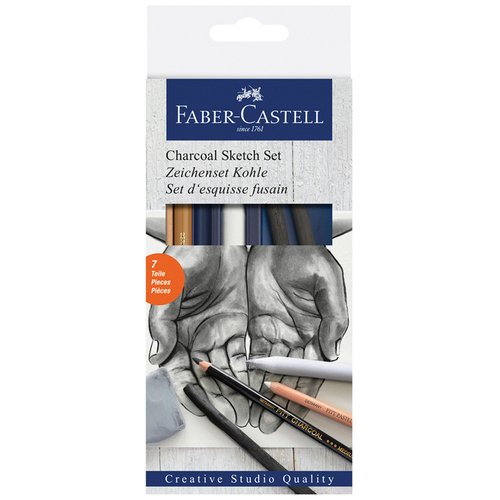 набор угля и угольных карандашей faber castell charcoal sketch 7 предметов картон упак Набор угля и угольных карандашей Faber Castell Charcoal Sketch, 7 предметов