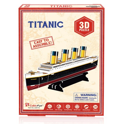 3D-пазл CubicFun Титаник, 30 деталей пазлы cubicfun 3d пазл эйфелева башня с led подсветкой 84 детали