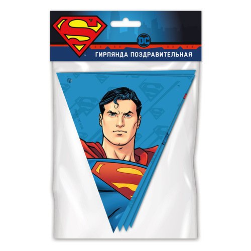Гирлянда поздравительная Superman Персонажи флажки 30₽