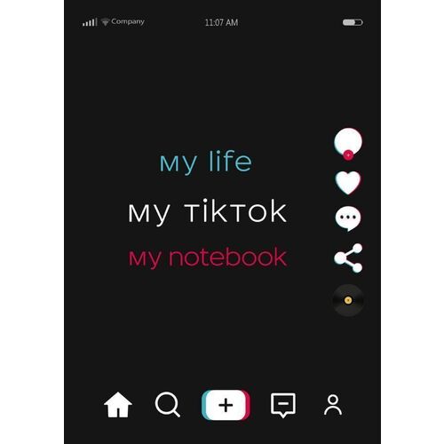 Блокнот My life my TikTok my notebook, 80 страниц, в точку, А4