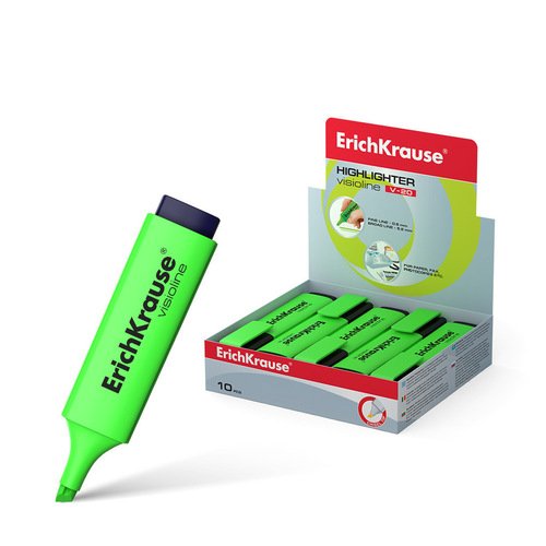 Текстовыделитель ErichKrause Visioline V-20 зеленый 140₽