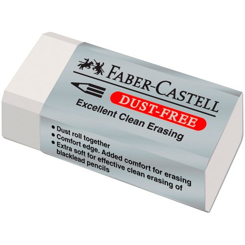 Ластик Faber Castel Dust Free, бумажная манжетка, целлофанированный, 41 х 18,5 х 11,5 мм
