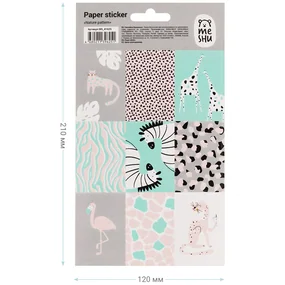 Наклейки бумажные Meshu Nature pattern, 12 х 21 см, 9 наклеек