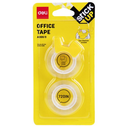 Клейкая лента канцелярская Deli EA30511 прозрачная 12 мм х 183 м 210₽