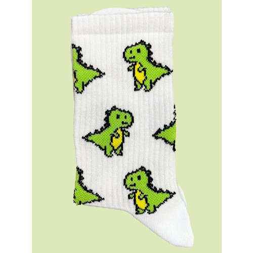 Носки Krumpy Socks TxT Дино, 35-40, белый