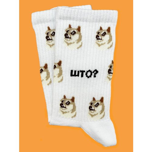 Носки Krumpy Socks TxT Doge, 40-45, белый