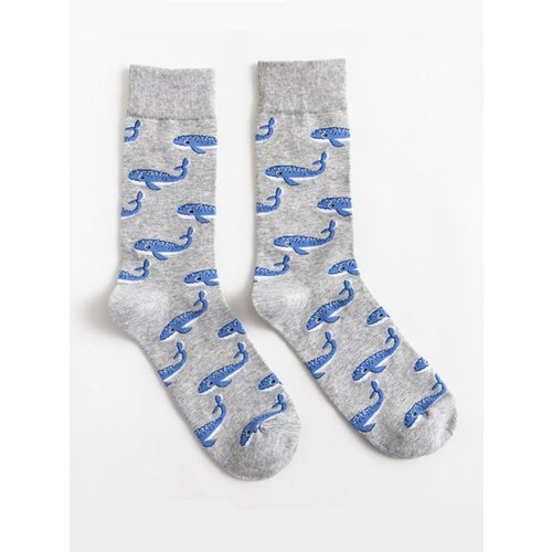 Носки Krumpy Socks Кит, 40-45, серый металлический значок krumpy socks ветрячок