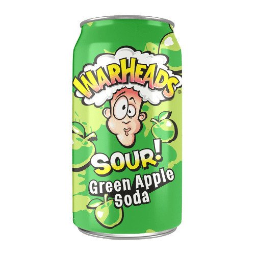 газированный напиток warheads sour blue raspberry soda 355 мл Газированный напиток Warheads Sour Green Apple Soda, 355 мл