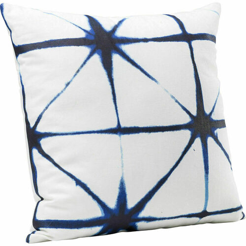 Подушка Санторини, 45 х 45 х 5 см, белая/синяя