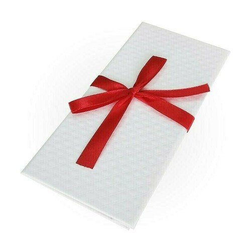 Подарочный конверт для денег, тиснение ромб-крупный, с бантом, 172 х 83 мм, белый конверт крафт подарочный с6 114х162 мм с клеевым слоем 20 шт