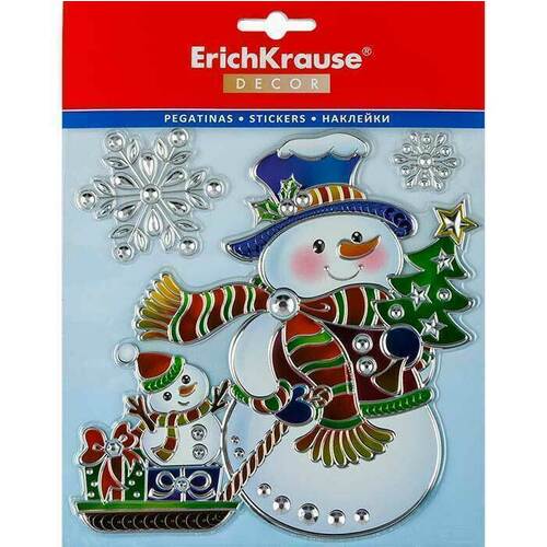 Набор наклеек Erick Krause Decor Снеговик с подарками 18 х 23 см 95₽