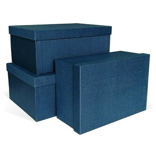 Коробка подарочная РутаУпак Рогожка, синяя, 350 х 250 х 150 мм коробка подарочная рутаупак рогожка красная 350 х 250 х 150 мм