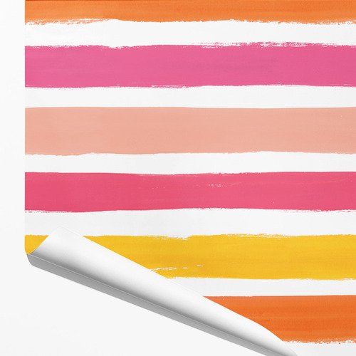 Упаковочная бумага Красота в деталях Широкие розово-жёлтые полосы упаковочная бумага трансформеры 70х100 см 10 шт
