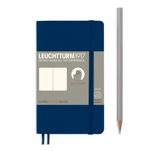 Блокнот Leuchtturm Pocket, 61 лист, без линовки, синий неви, А6