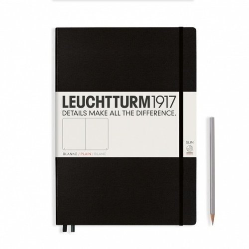 Блокнот Leuchtturm Master Slim, 61 лист, без линовки, черный, А4+