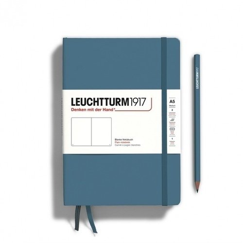 Блокнот Leuchtturm Rising Colours, 125 листов, без линовки, синий камень, А5 набор стикеров для заметок graffity в обложке