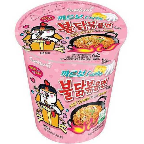 лапша samyang bowl noodle soup kimchi ramen со вкусом кимчи 86 г Лапша Samyang Hot Chicken Ramen Carbonara, со вкусом курицы карбонара, 80 г