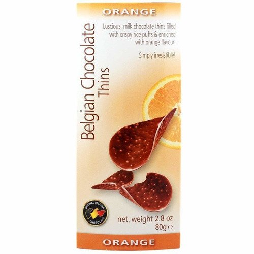 Чипсы шоколадные Belgian Chocolate Thins Оранж, 80 г